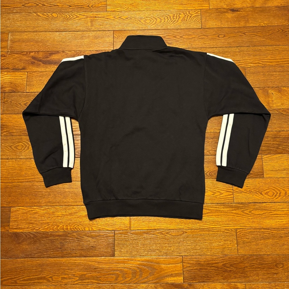 Adidas Black 1/4 Zip-Up Sweater with White Stripes Size Small NWT - Picture 10 of 15